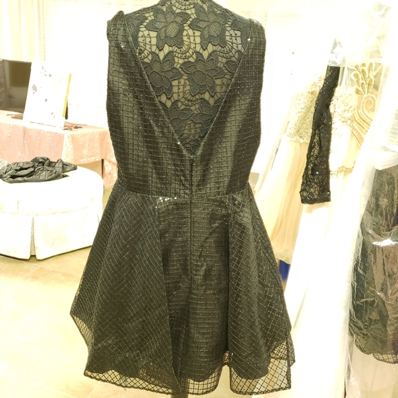 Plus size 3X Black Sequin Overlay Cocktail Dress - Picture 7 of 8